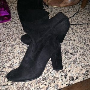 Over the knee black boots